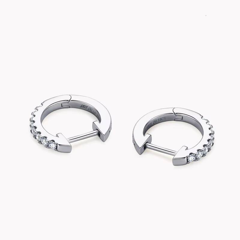 Personality Jewelry 925 Sterling Silver 16mm Moissanite Hoop huggies Circle Earrings for Elegant Lady