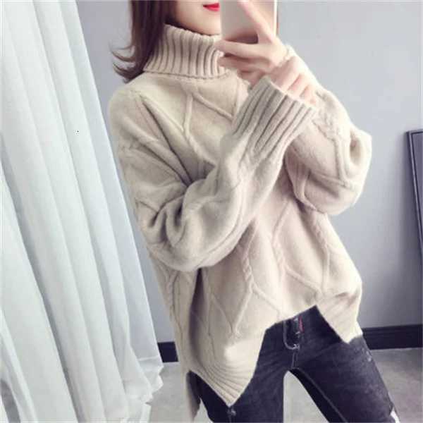 Thicken Warm High Collar Sweater For Women Pullovers Casual Autumn Winter Pull Femme Loose Bottoming Tops Knitwears ClothesT251027