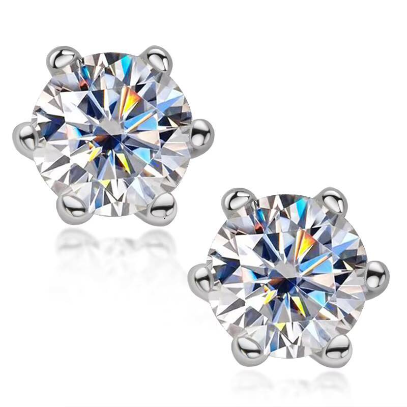 Party Fine Jewelry Tiny Delicate 925 Sterling Silver VVS Cute 3mm 01CT Moissanite Stud Earring for Lady