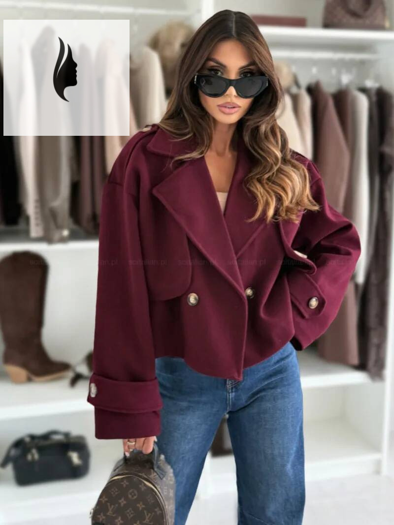 winter jacket women Women Fall Winter Coat Short Type Turn-down Collar Solid Color Loose Button Closure Cardigan OL Commuting Jacket Lady Outwear