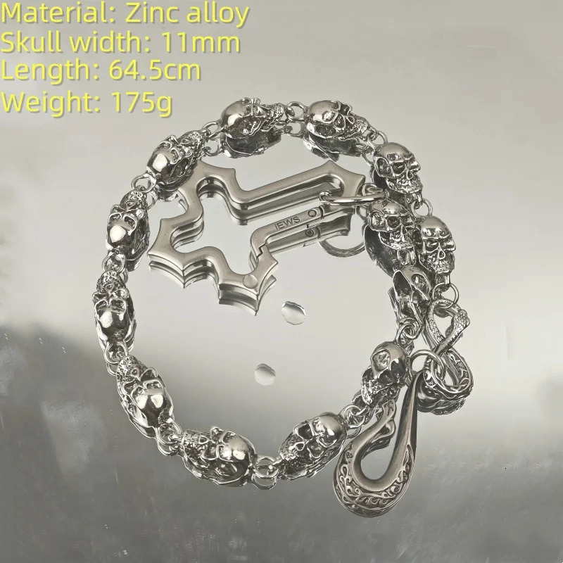 Heavy Metal Retro y2k Cross Snakes Body Skull Pants Chain Neogothic Men And Women Fashion Ones Waist Accessories 251024