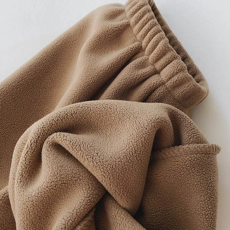 Thick Warm Fleece Lined Wide Leg Casual Sweatpants Womens Autumn Winter plus Size Cuffed Slimming Loose Fit Sport Pants 251027