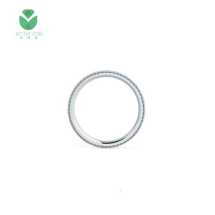 Classic Design HPHT White Lab Diamond Ring 9K 10K 14K 18K White Gold Round CVD Lab Diamond Engagement Ring Fine Jewelry Women