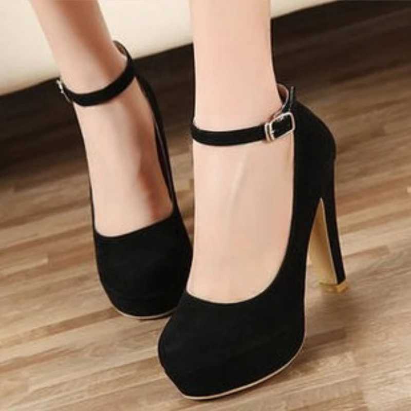 Trendy High Heel Single Shoes 2024 Autumn New Collecti Simple and Sexy Buckle Solid Color Temperament High Heel Womens ShoesXJ251027