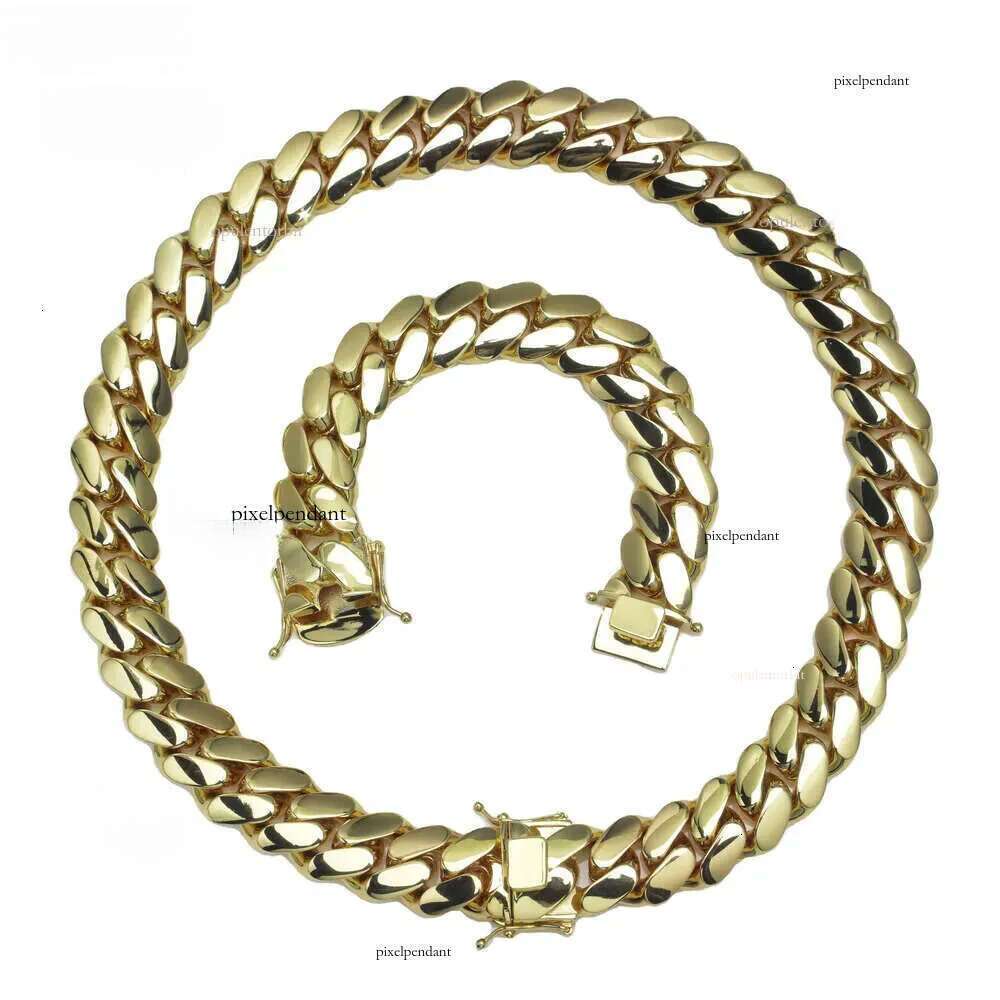 Wholesale Choker Miami Cuban Chain moissanite men necklace 10k 14k Gold cuban k chain fashion jewelry necklaces