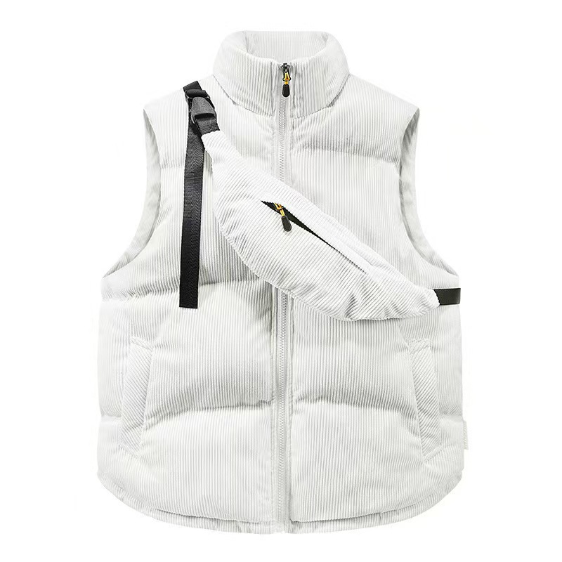 Corduroy explosions in autumn and winter 2025 stand collar new cotton vest with satchel fashion vest jacket vest.