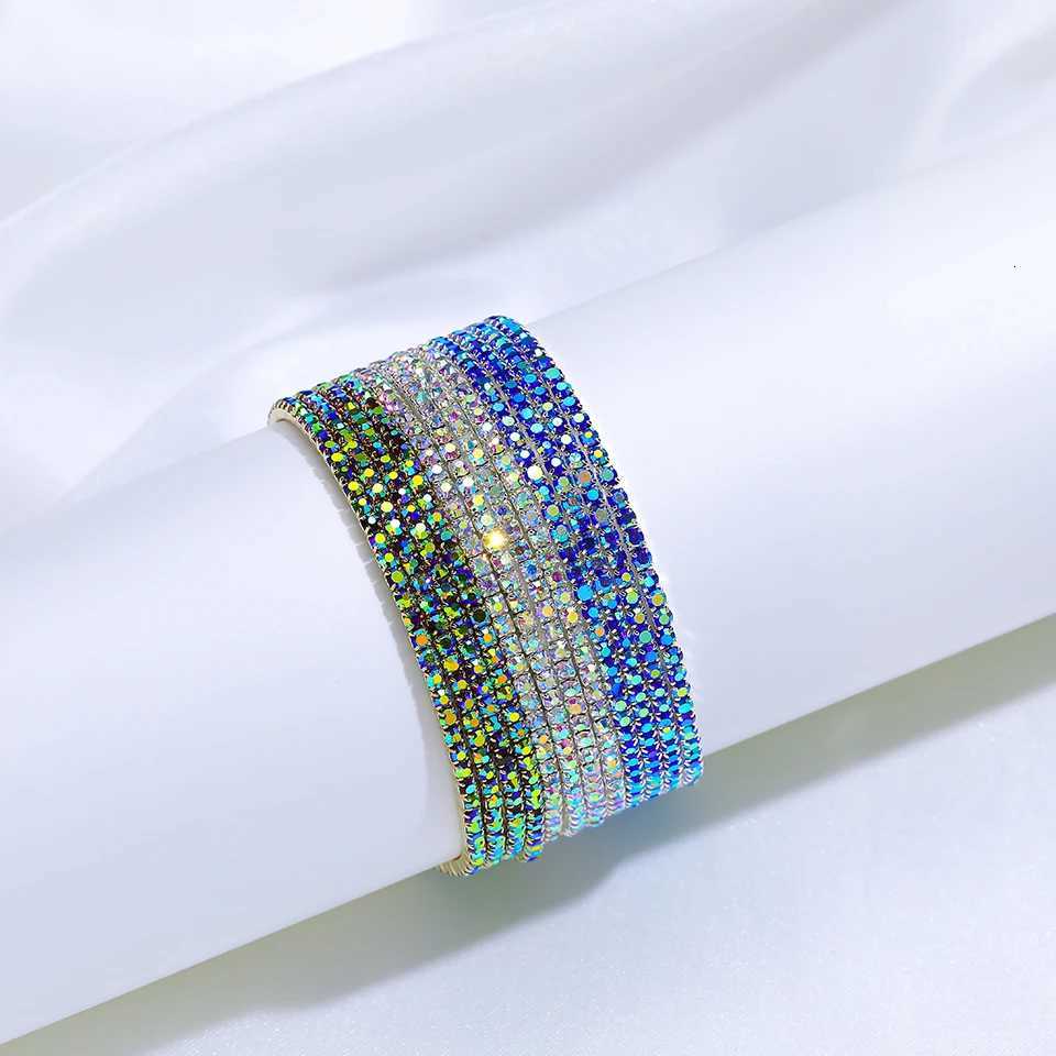 3PCS Colorf Crystal Elastic Fashion Bracet On Hand For Wen Jewelry Party Gift Girl Whosa Bangs ShipW251027