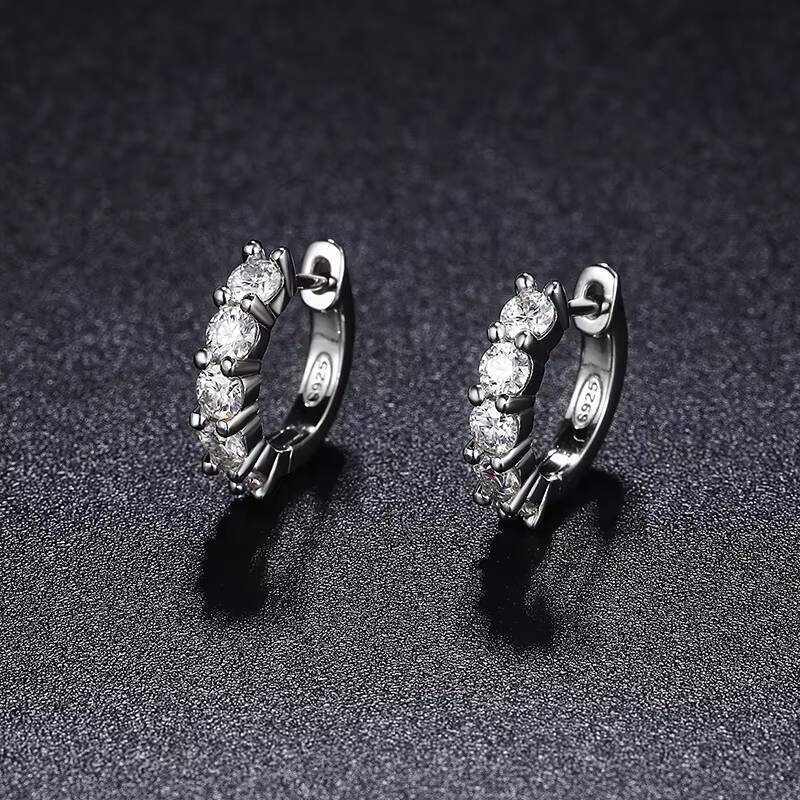 925 Sterling Silver Moissanite Drop Earrings With GRA Certificate Fine Hoop Earrings Fashion Dangle Earrings for Women
