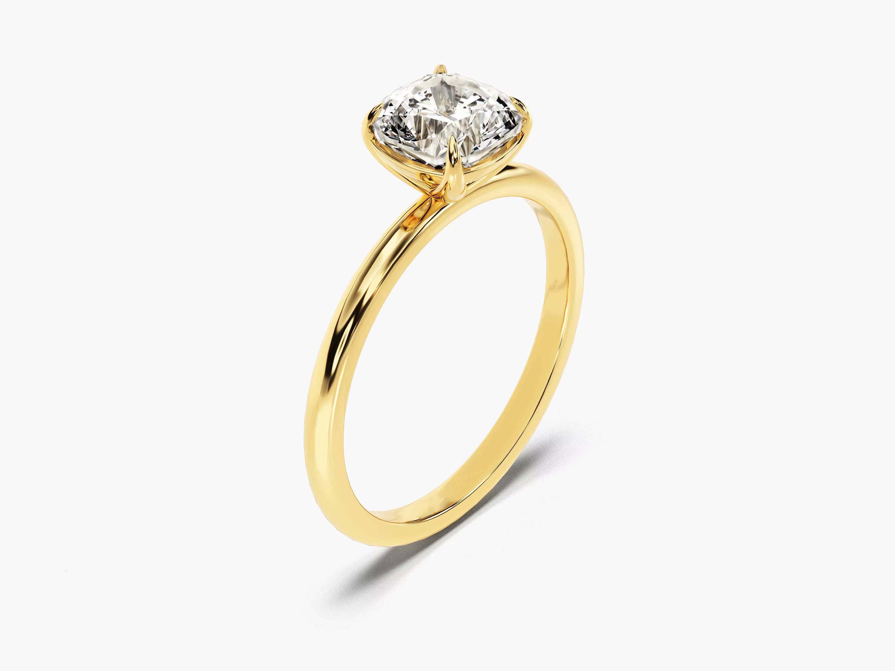 15 CT Cushion Cut Diamond Engagement Ring 14k 18k Gold Dainty Engagement Ring 4 Prong Solitaire Diamond Ring