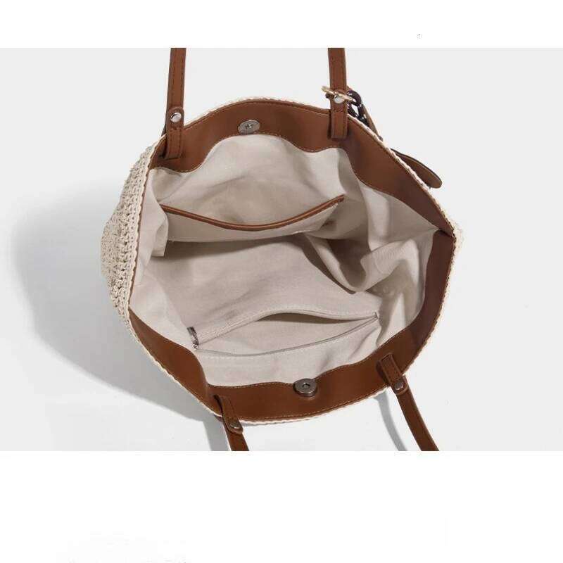 Summer Straw Women Vegetable Basket Handbag Niche Design Female Underarm Bags Large Capacity Single Woven Shoulder Shopping Bag 251027