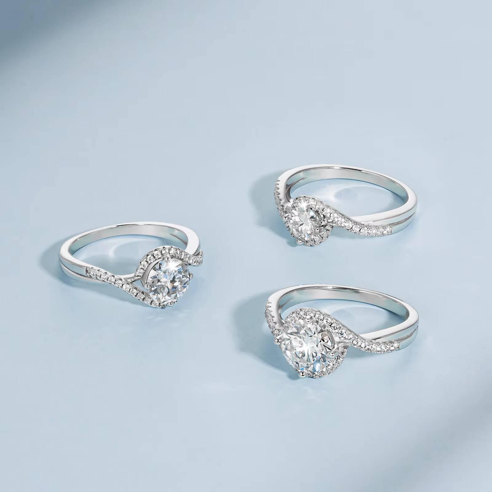 VVS Moissanite Jewelry Gifts 925 Sterling Silver 0511520ct Moissanite Diamond GRA Engagement Wedding Ring Sets for Women