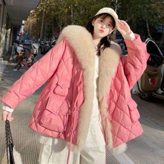 Winter New Down Cotton Women Coat Detachable Navy Collar Thick Plush Mid Length Windproof Warm Lace Up Coat Women Parkas