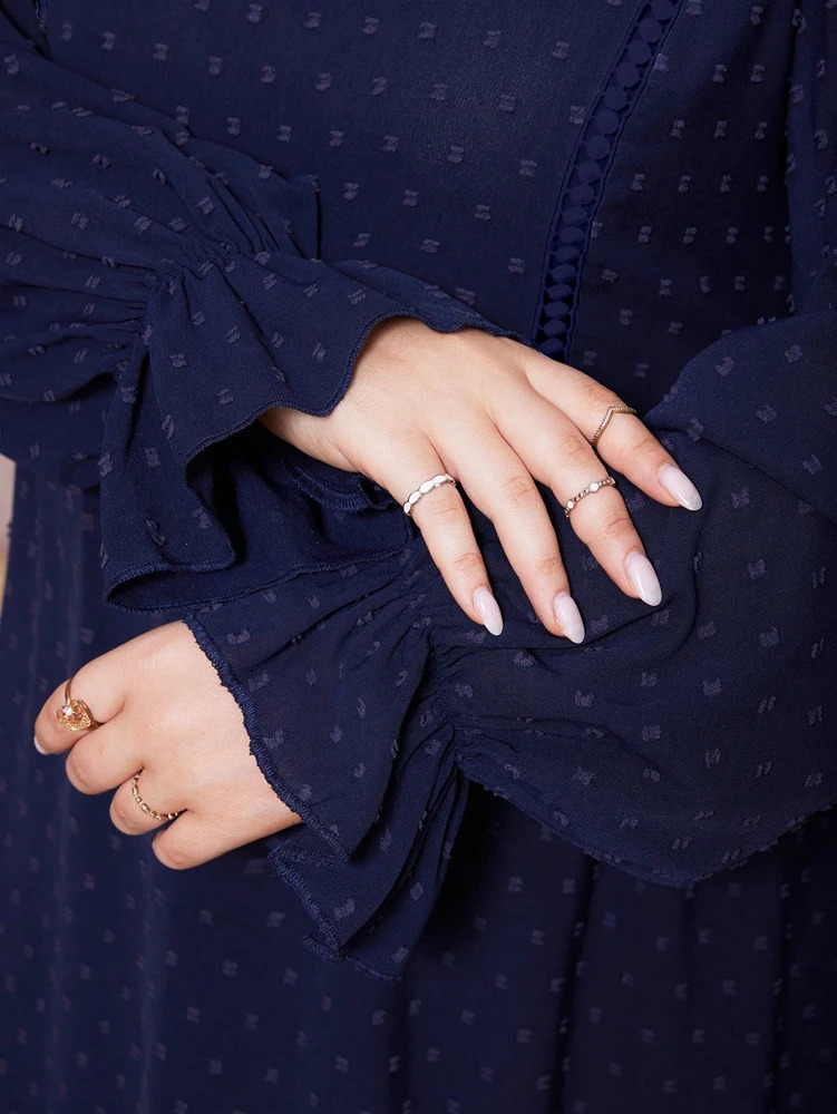 plus Size Womens Pullover VNeck Long Sleeve Dress Autumn Printed Loose Casual Fashion Choice for 251027