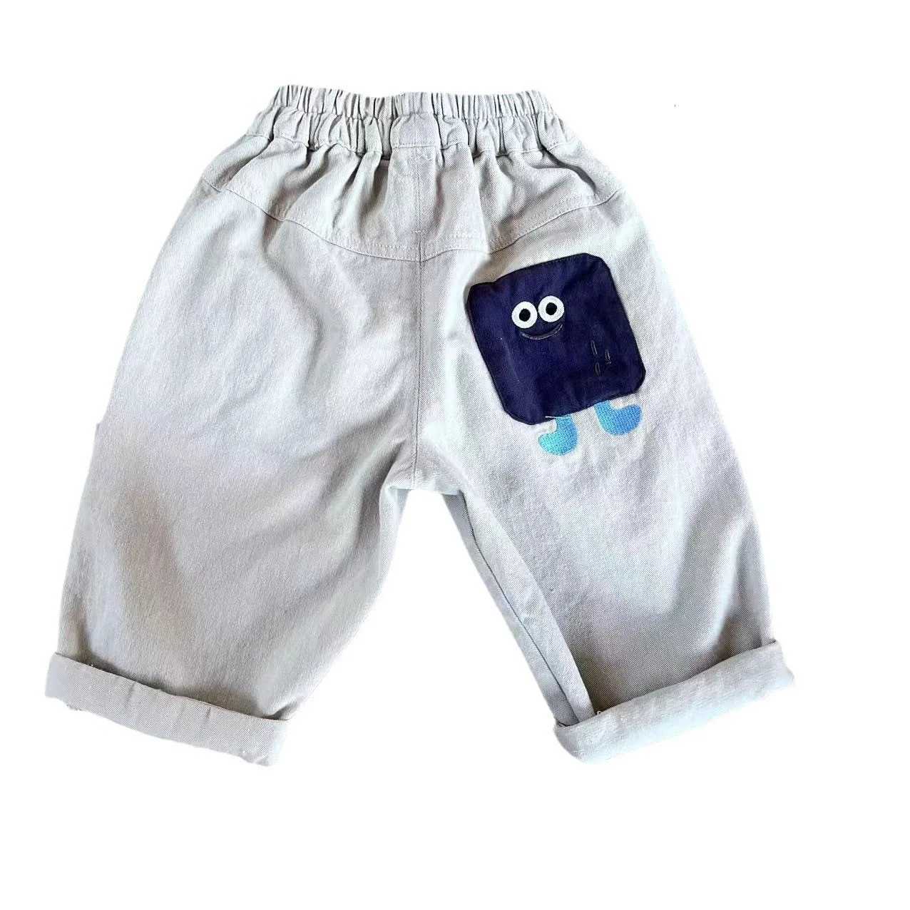 2025 Korean Spring Autumn Kids Baby Boys Pants Cute Versatile Toddler Boys Casual Pants Children Boys Pure Cotton PantsT251027
