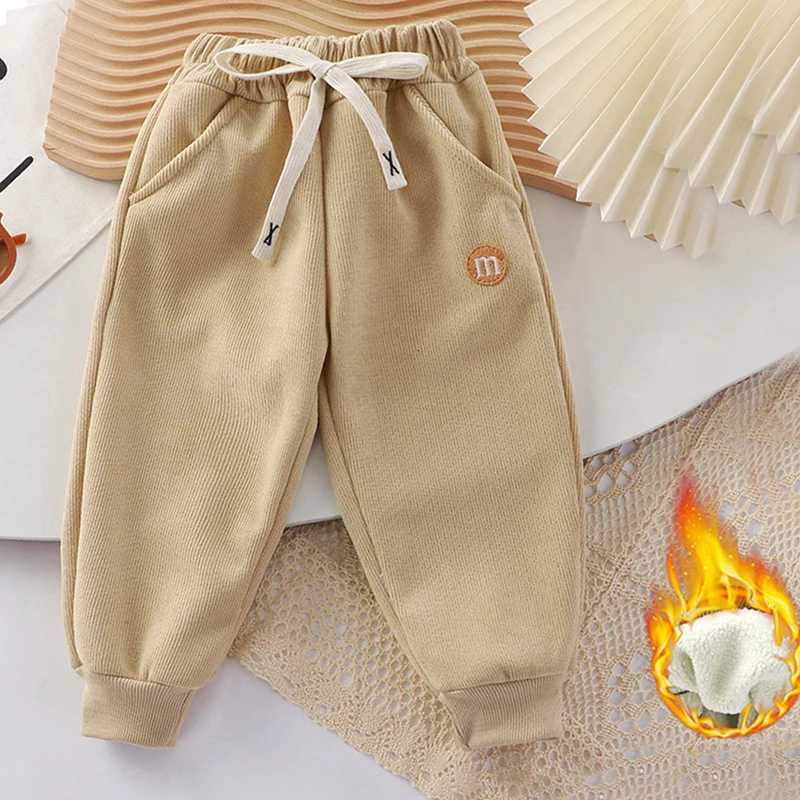 Children Autumn and Winter Thick Outer Protective Pants with Added Fleece Small and Mediumsized BabyAlpaca Fleece Leg BindingT251027
