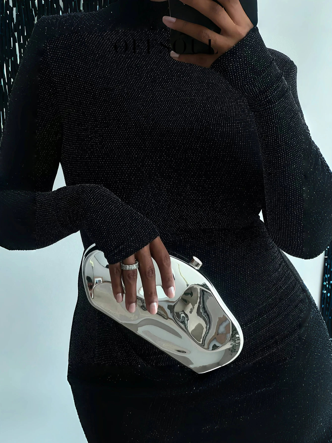 French Elegant Metal Style Acrylic SpecialShaped Stone Clutch Bag Versatile Banquet Party Wedding Elegant 251027