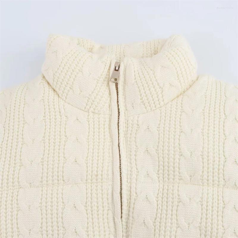 Women's Jackets High Collar Breadwear Cotton Clothes Knitted Thick Jacket Coat Autumn/Winter Clothing