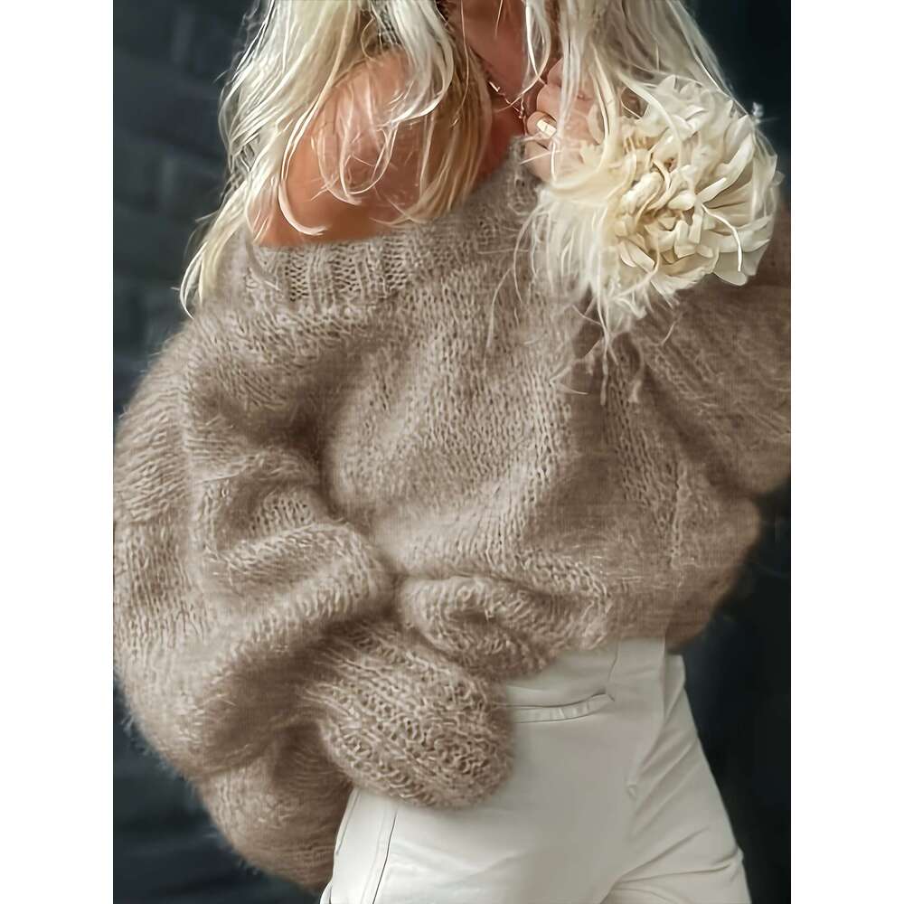 Elegant Sweater Elegant Strapless Soft Chic Pullover Fall/Winter, Everyday & Formal Outfits - Women's Sweater For Office, Party