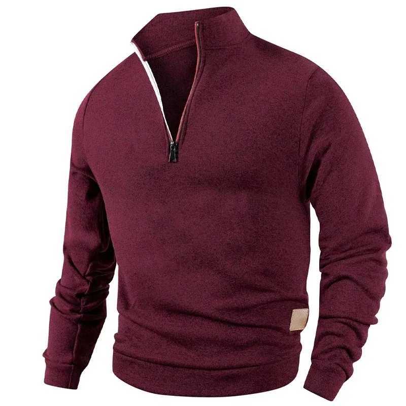 Animal Game Mens Half Zipper Sweatshirts Long Sleeve Solid Pullover Turtleneck Streetwear Warm Jacket Sport Coats Outerwear W251027