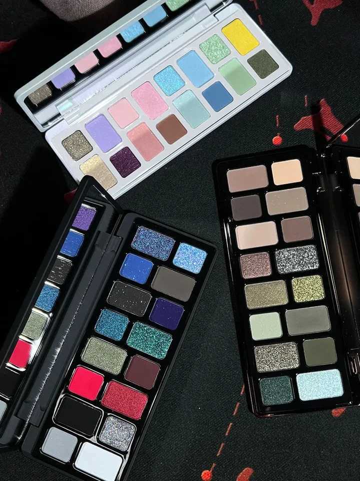 16 Color BLACK Pearl Eyeshadow Palette Waterproof LongLasting Diamond Shimmer Sparkling Crystal Eye Makeup Cosmetic CO03XJ251027