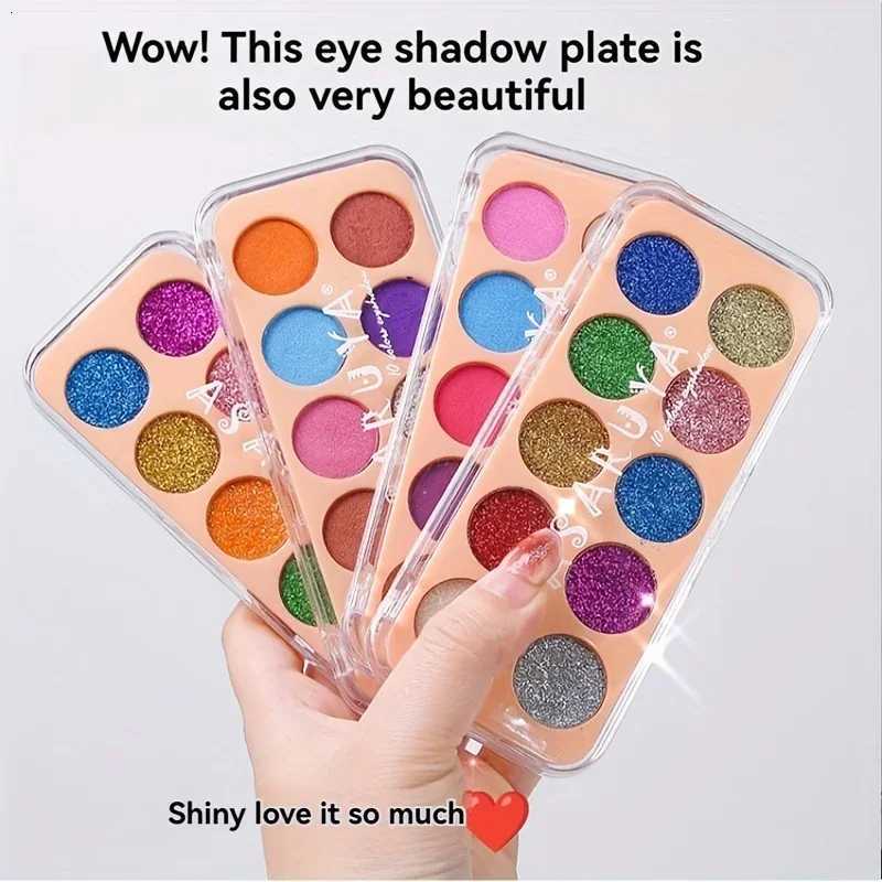 10Color Glitter Eyeshadow Palette Shimmer Metallic Sparkly Pigmented Long Lasting Stage Performance Makeup SetXJ251027