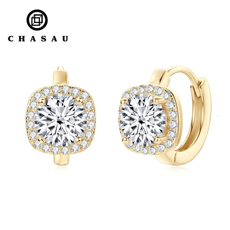 Sparkling Wedding Jewelry 925 Sterling Silver 65mm D112CT Luxury Halo Full Moissanite Diamond Hoop Earrings for Women Girls
