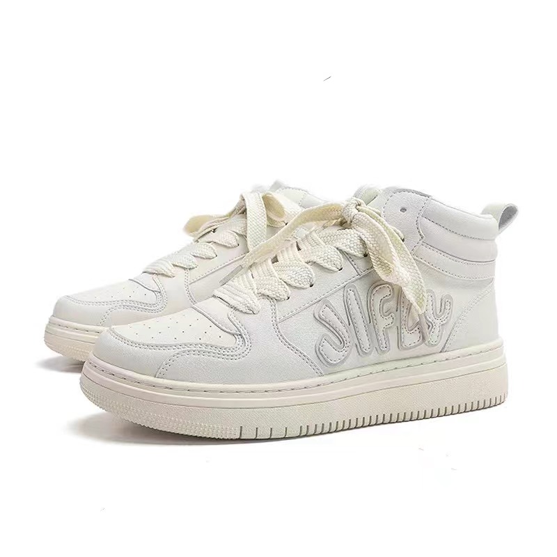 Jifffly high-top plimsolls for men and women 2025 summer new student trend versatile white couple sports shoes