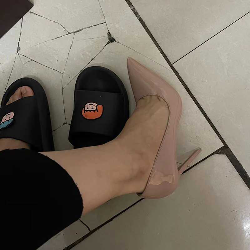 Women 75cm 105cm High Heels Wedding Bridal Classic Pumps Lady Scarpins Metallic Leather Low Heels Stiletto Nude Office ShoesXJ251027