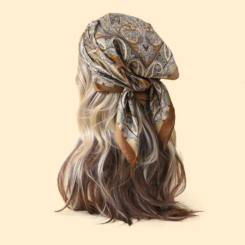 68cm Red Cashew Print Scarf Wens New Model ated Silk Plant Print Scarfs Fashion Versati Clothes Bag Accories ScarfW251027