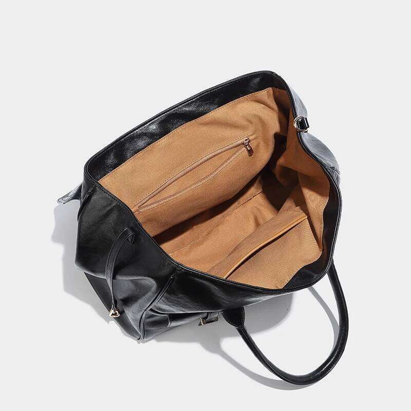 Briefcase Lock Decoration Bags For Women Designer Handbag And Purse 2024 New In PU Vintage Large Capacity Commuting Tote