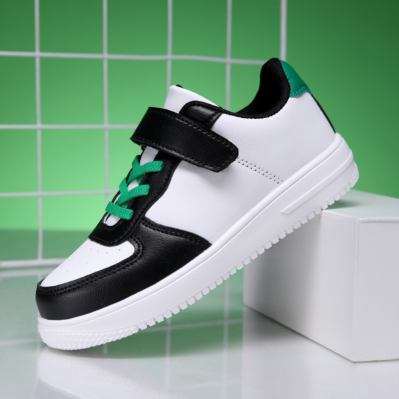 Kids Black White Shoes Boys Girls Board Sneakers Children Tennis Sports Shoes Happysteps for Boy Girl Big Plus Sizes US11C-7Y H1223