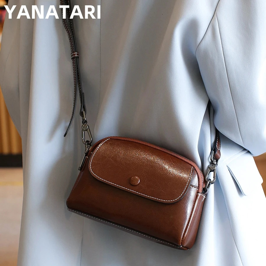 YANATARI mini small genuine leather vintage bag Crossbody Bag mobile phone shoulder bag women mobile bag for women 251027