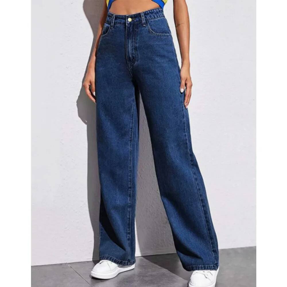 winter jacket women Autumn Winter New Mopping Wide Legs Europe and The United States Loose High Waist Straight Slim Jeans Women