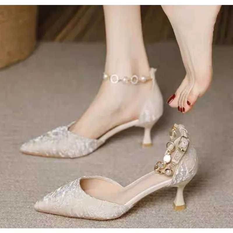 New Pointed Toe Wedding Bride High Heels Shoes Female Party Mules Elegant Women Pumps Designer Shoes Sexy Dress ShoesXJ251027