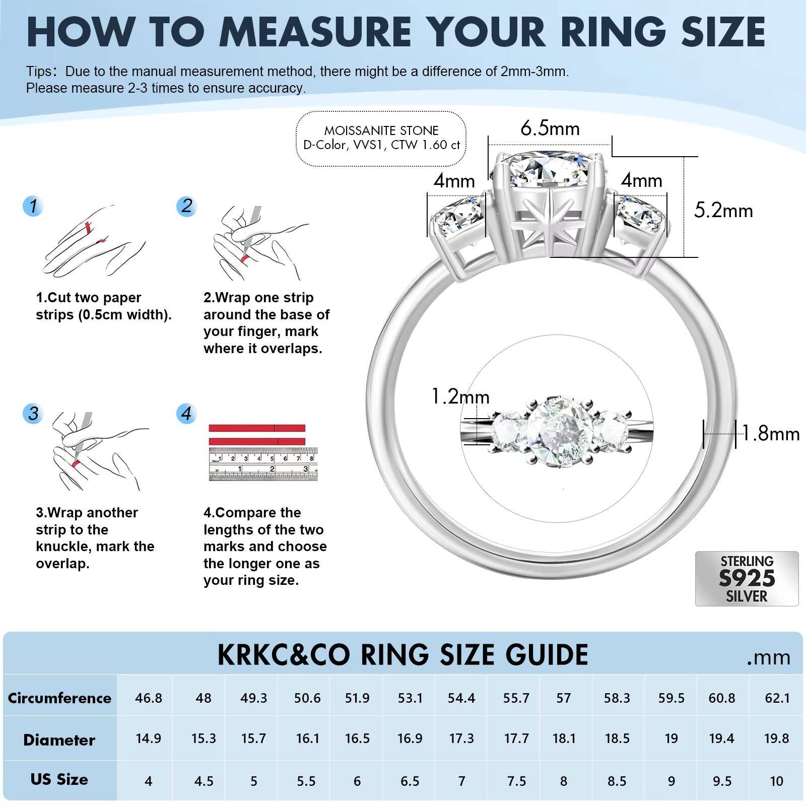 Moissanite Ring Pass Diamond Testerring VVS1 Moissanite 925 Sterling Silver Diamond Ring Silver Moissanite Engagement Ring Women