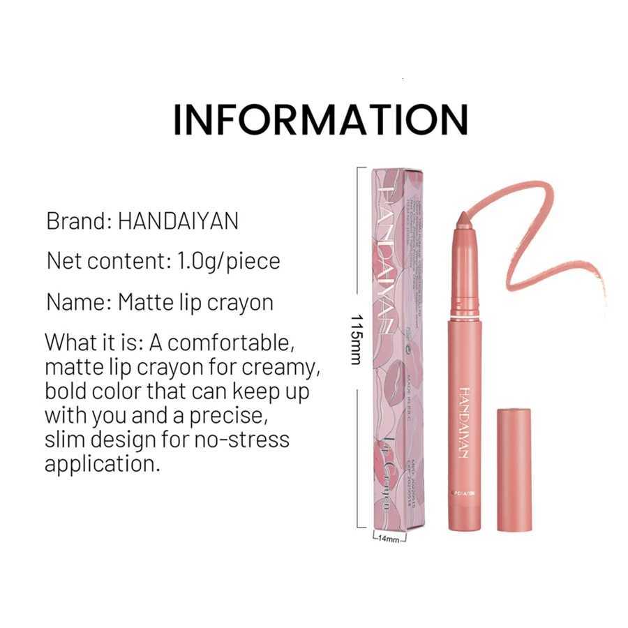 HANDAIYAN 2Colors Fadeless Non Staining Cup Matte Lipstick Waterproof Pen Lip Rotatable Lipliner With Pencil Sharpener W251027