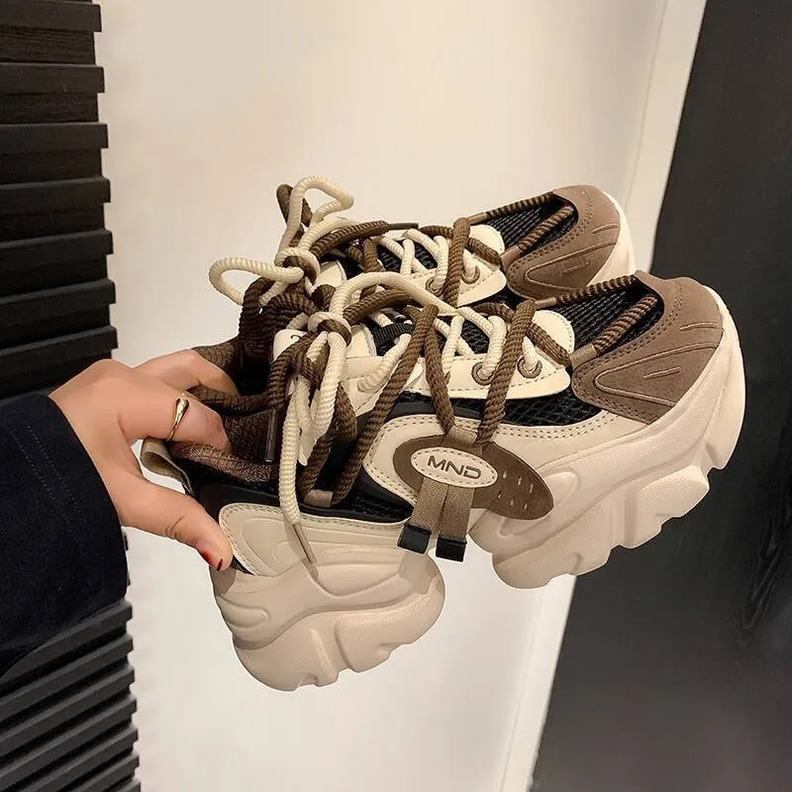 Mirinda Summer Men's & Women's Casual Dad Shoes Women's Breathable Lightweight Soft-Soled Men's Height-Increasing Thick-Soled Mesh