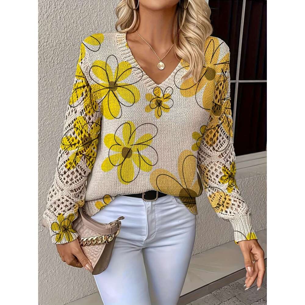 Women's Elegant V-Neck All-Season Long Sleeve Pullover In Beige, Brown, Pink, Black, White, Gray Office, Party, Everyday Chic Sweater For Women -
