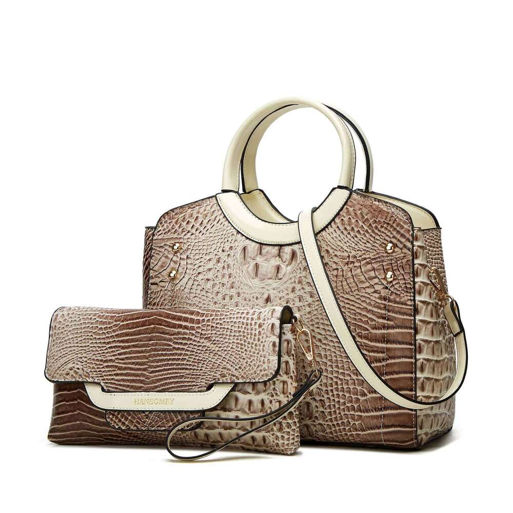 New Fashionable Large Capacity Crocodile Pattern Handbag Trendy Women's Crossbody Quality Single Shoulder Bag Motorcycle Equ