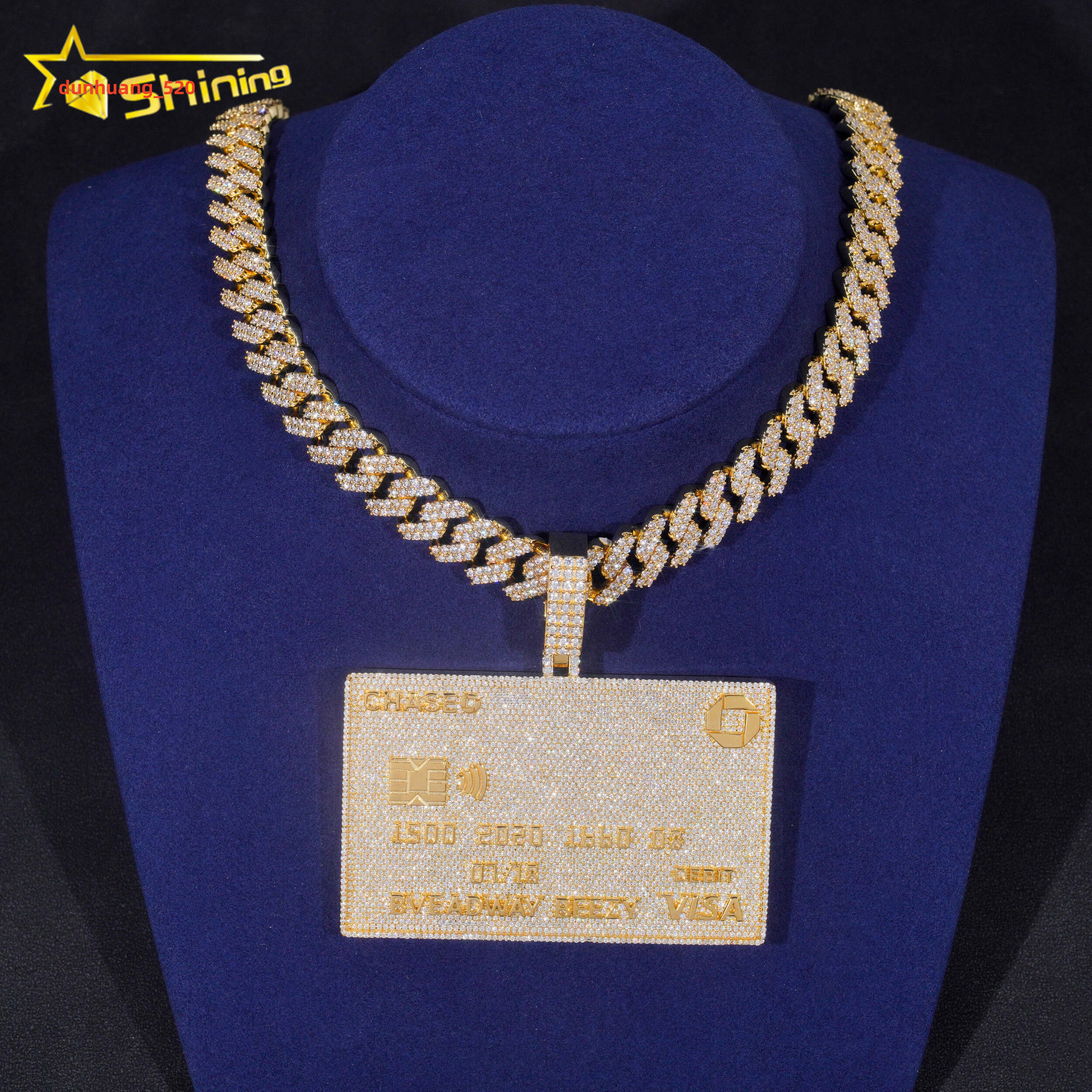 Hip Hop Credit Card Pendant Vvs Moissanite Diamond Iced Out Pendant Pass Diamonds Tester 3inches Pendant Fine Jewelry