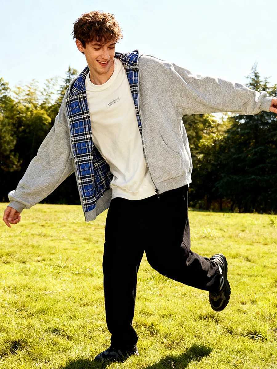 Retro Personalized Simple Gray DoubleSided Zipper Hoodies Man Clothes Y2K Couple Harajuku Gothic Casual Women Sweatshirts Coat W251027