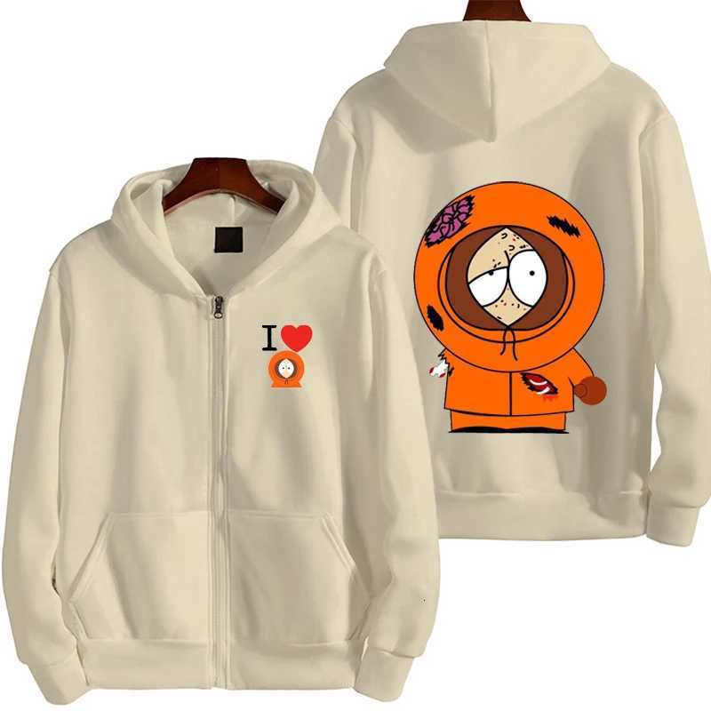 New Fashion South Park Cartoon Anime Mens Warm and Windproof Hoodie AutumnWinter Womens Zipper Sweatshirt Couples Coat W251027