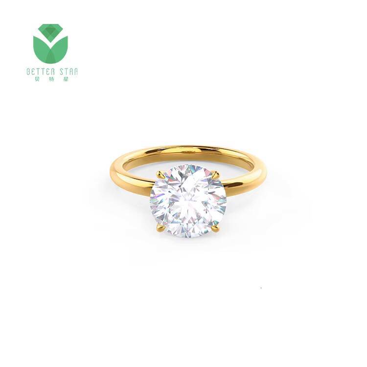 Fine Jewelry 18k Solitaire Diamond Ring Round Shape Lab Grown Diamond Rings Band PT950 Halo Engagement Ring Diamond HPHT CVD