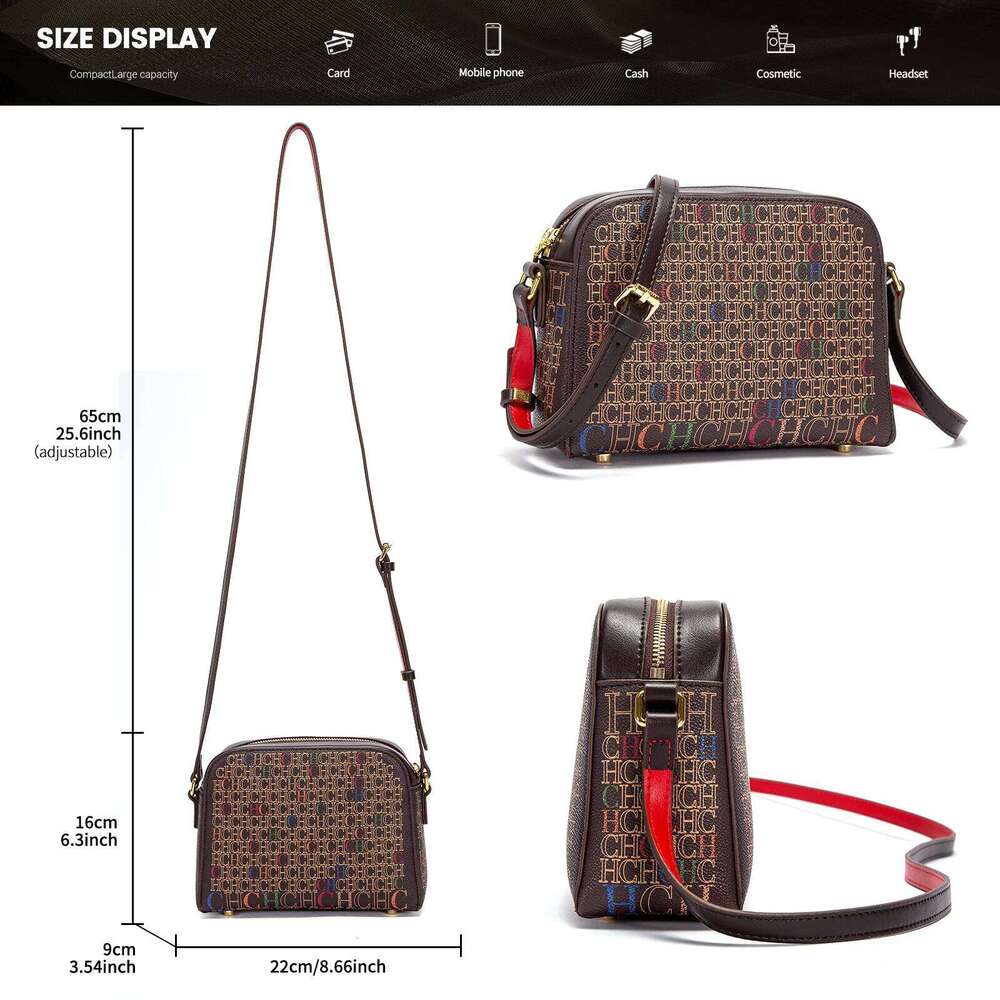 Fashionable Designer Classic Women's Handbag Square PVC Printed Shoulder Bag