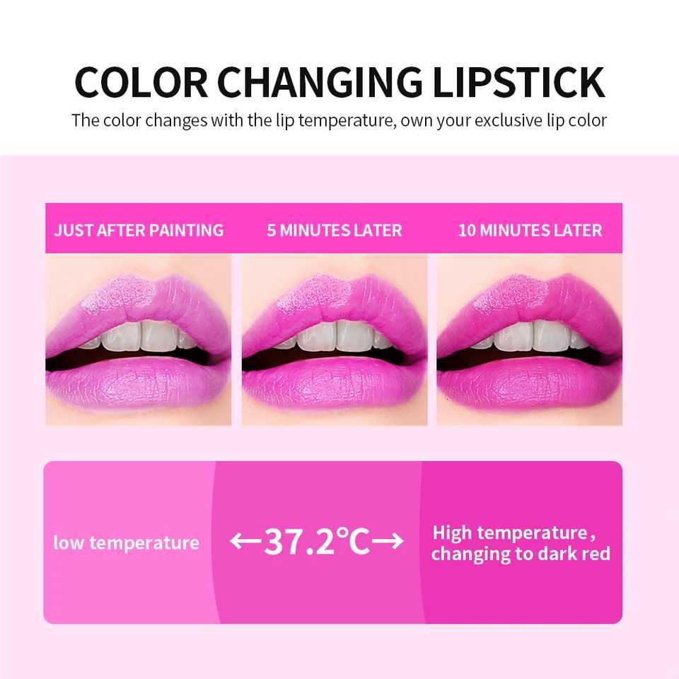 Magic Lipstick Temperature Color Changing Lip Stain Gloss Moisturizing Long Lasting Waterproof Lip Balm 6Colors Women Lipstick W251027