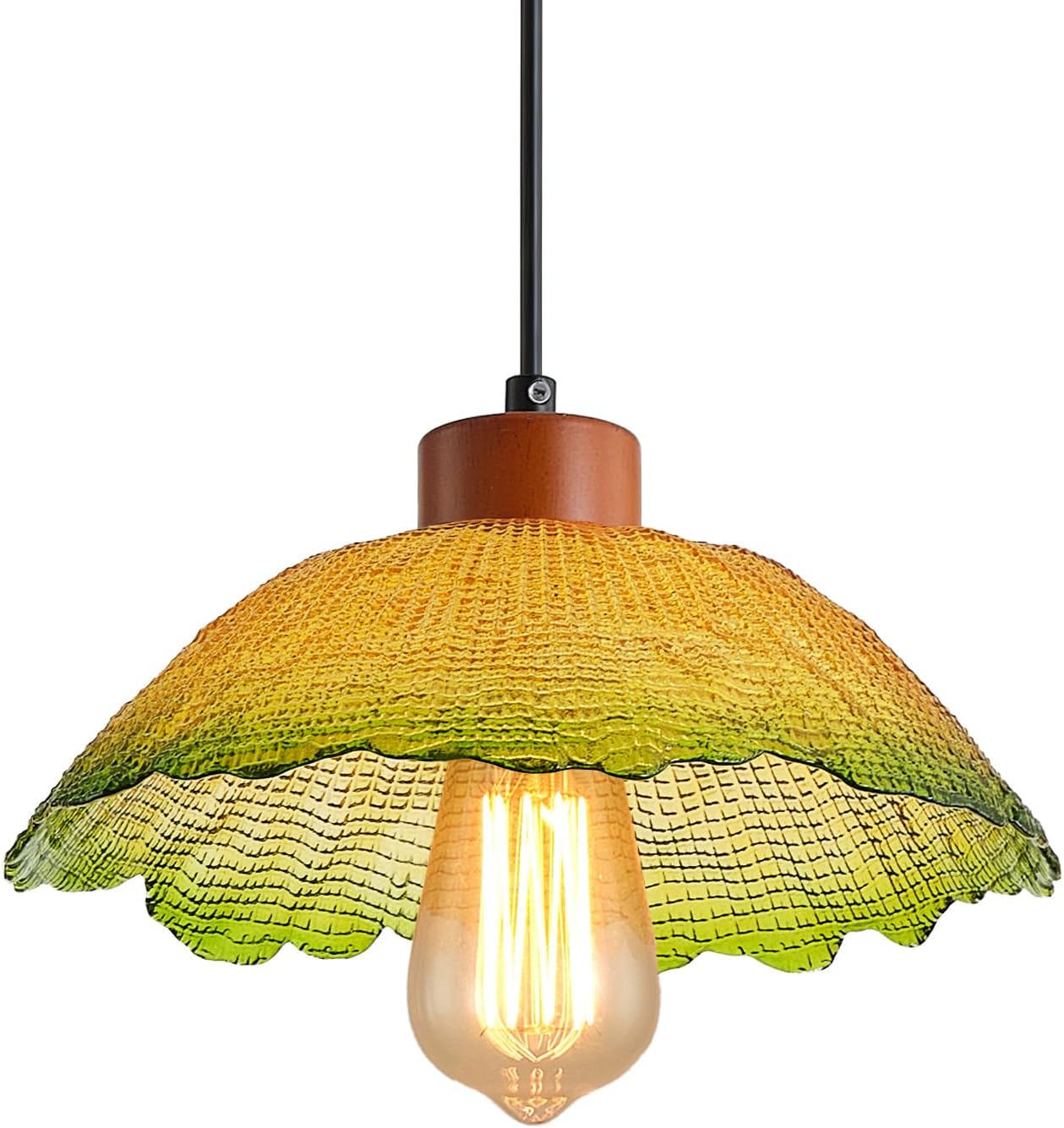 11inch Gradient Petal Ceiling Hanging Lamp,Adjustable Hanging line for Kitchen Island, Dining Room, Bedroom, Hallway,Farmhouse