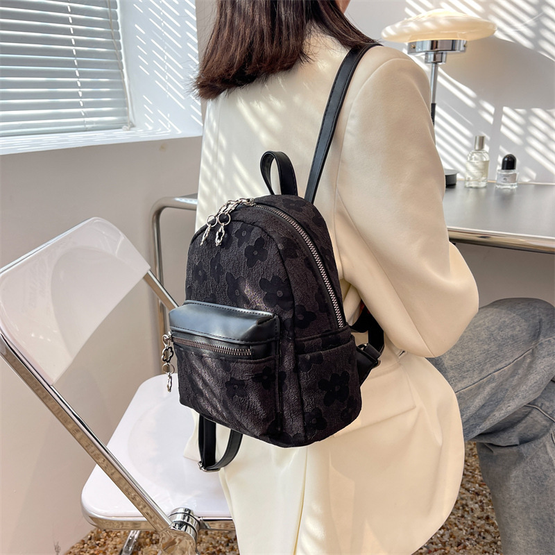 Free shipping designer bag Trendy Crossbody Small Bag for Women Spring New Casual College Style Canvas Bag Jacquard Backpack