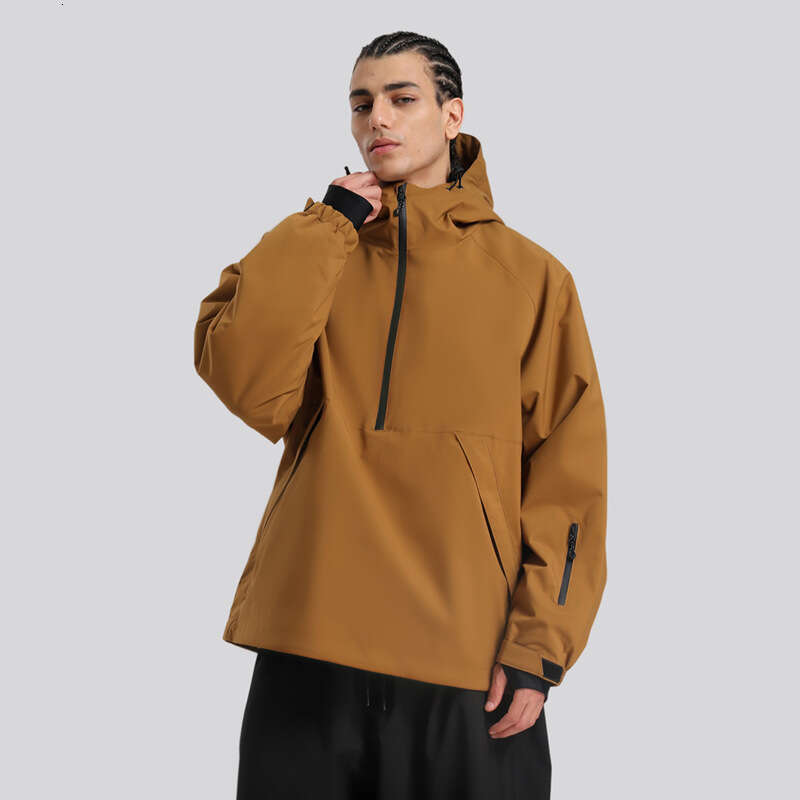 New Men Hooded Pullover Loose Snowboard Windproof Waterproof Breathable Couple Professional American Ski Suit Women