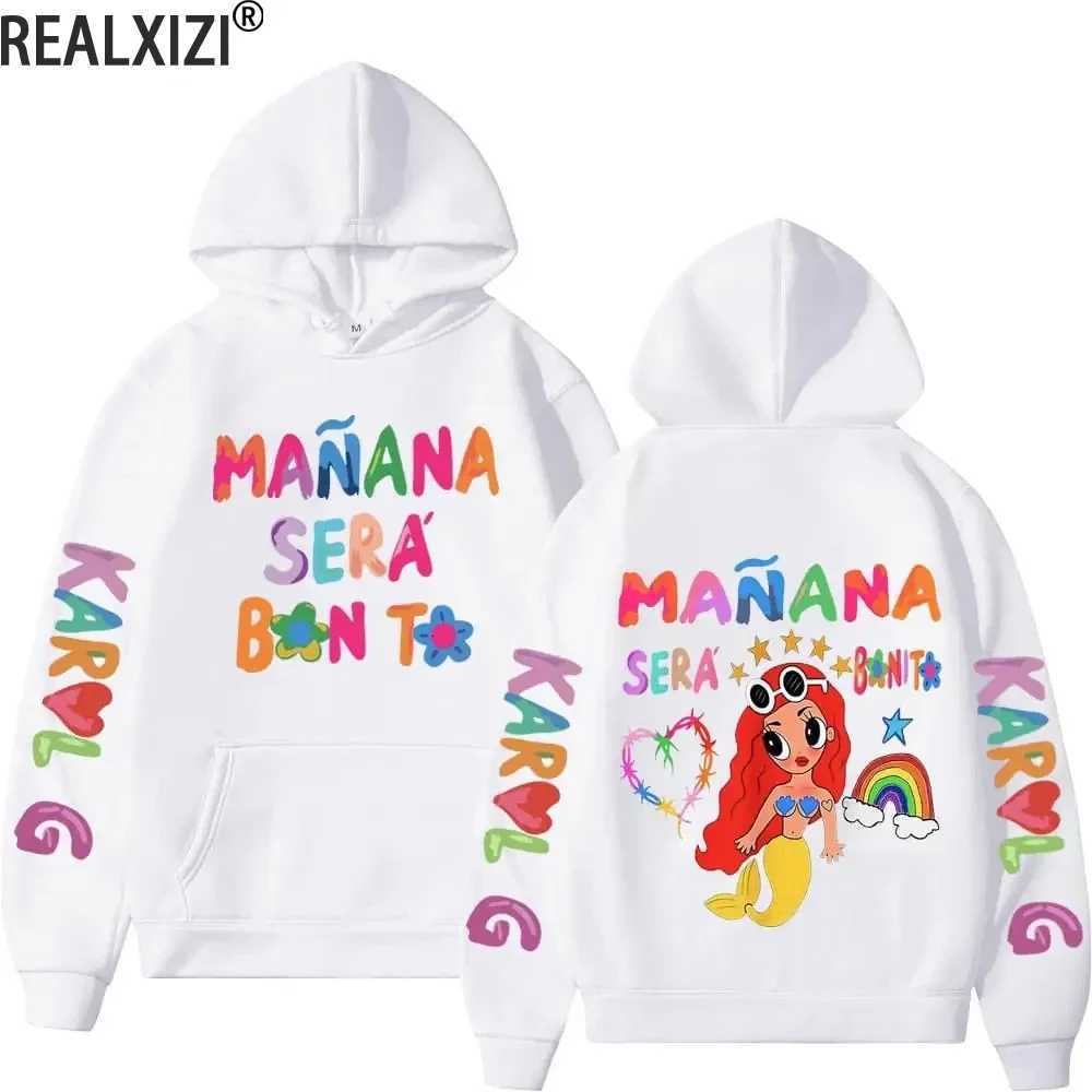 Female Singer Karol G Hoodies Manana Sera Bonito Printing Hoodie Bichota Multicolors Sweatshirts Y2k Fleece Hoody for Men Women W251027