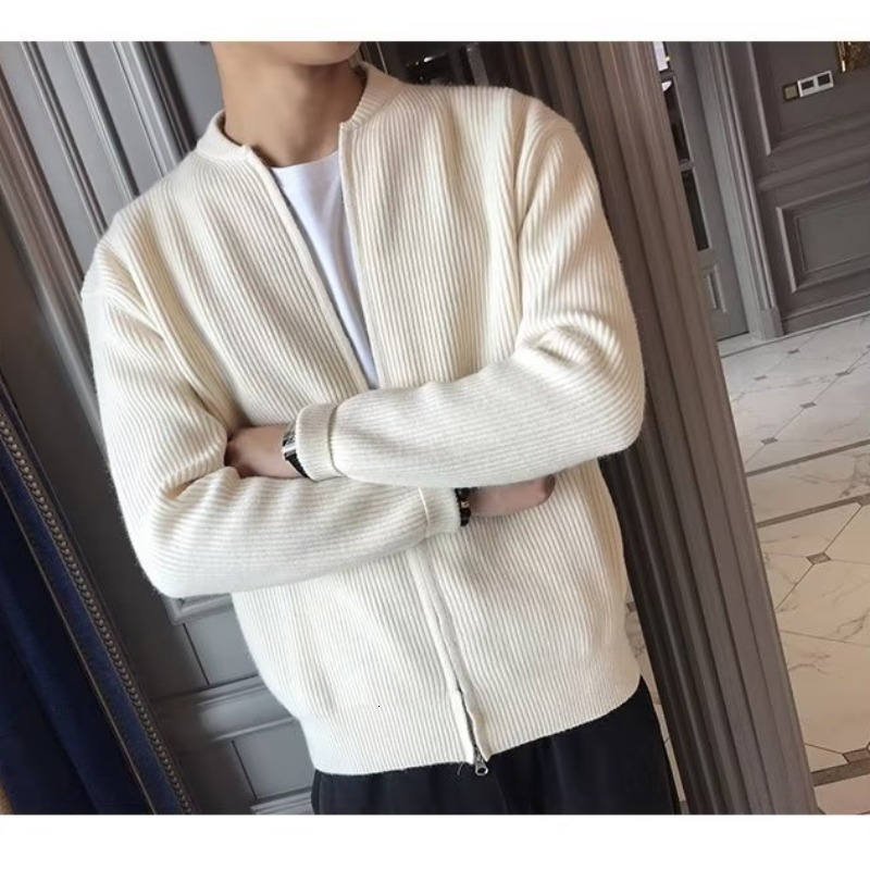 Autumn Winter New Sweater Jacket Men's Solid Color Knitted Cardigan Men's Designer Sweater Fashion Brand Long Sleeve Slim Fit Top